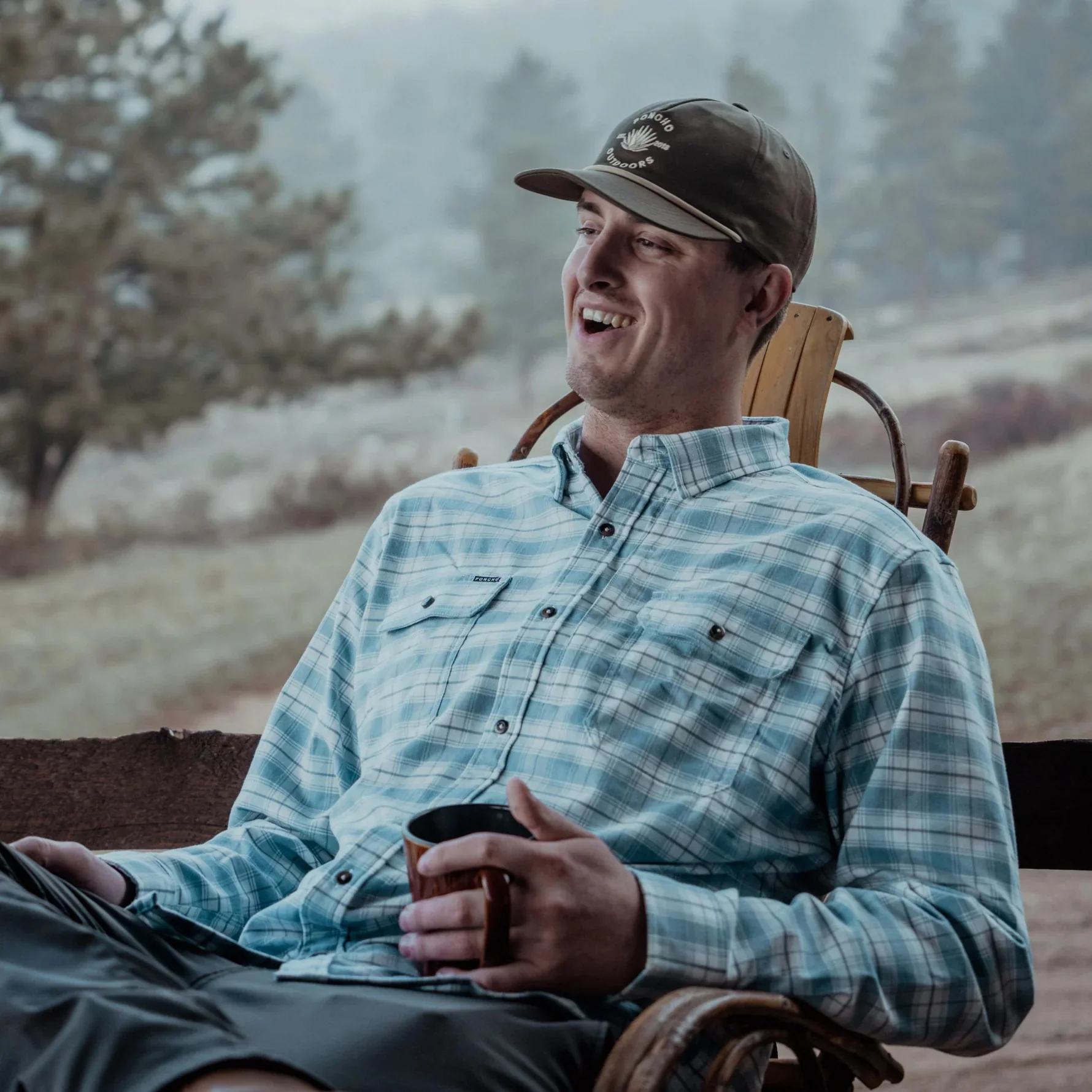 Poncho Men's Performance Flannel - The Blue Bison - Image 4