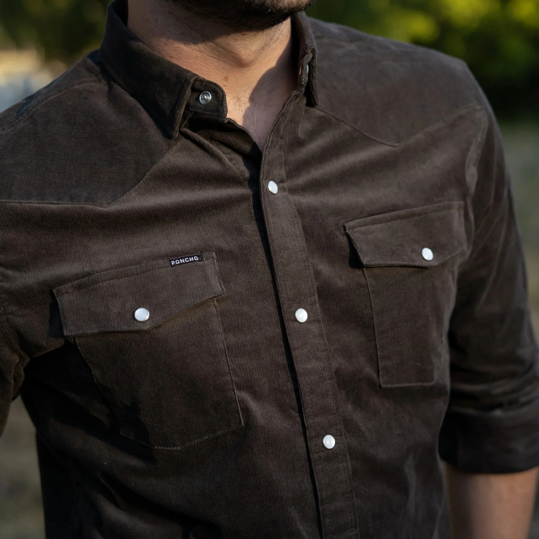 Poncho Men's Corduroy Long Sleeve - The Dusty Burrow - Image 4