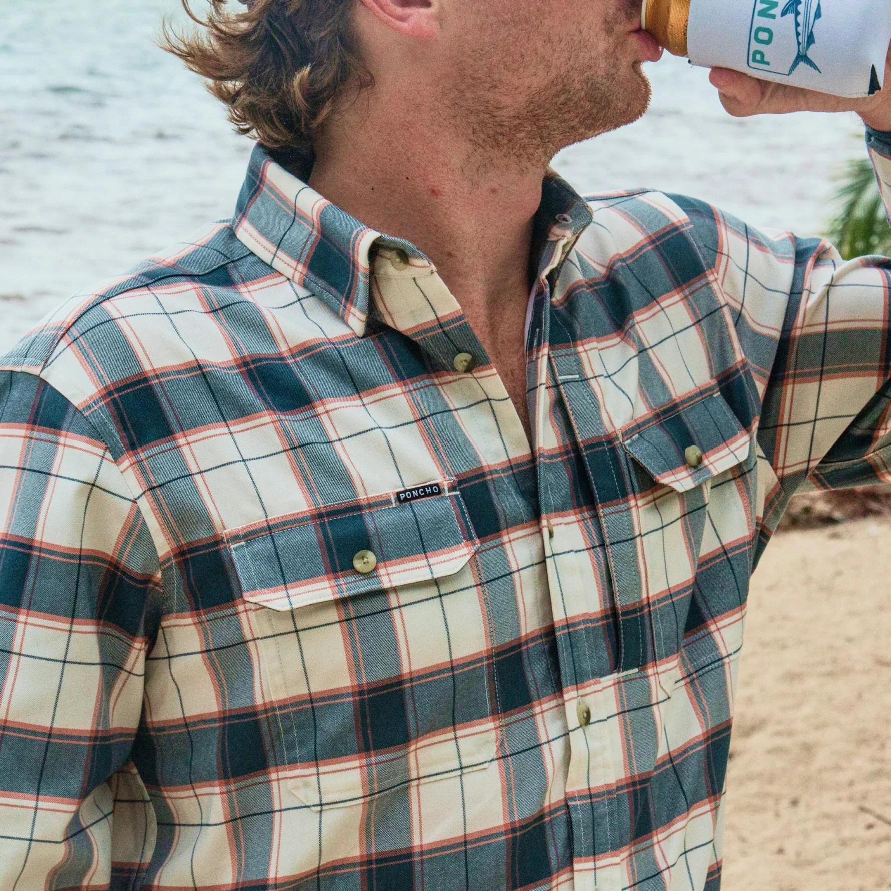 Poncho Men's Performance Flannel - The Half Moon - Image 3