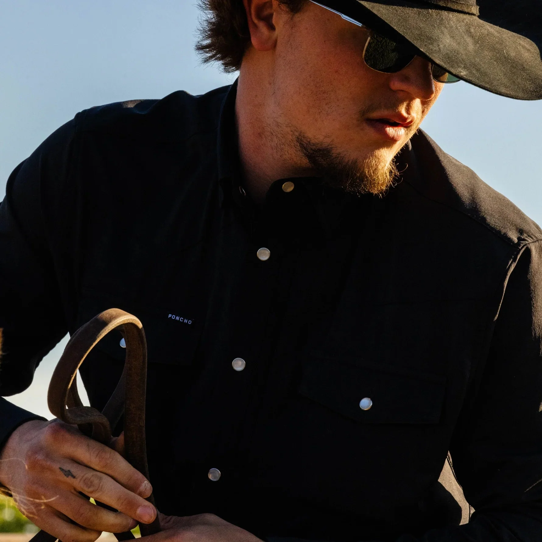 Poncho Men's Western Performance Long Sleeve - The Piedras Negras - Image 3