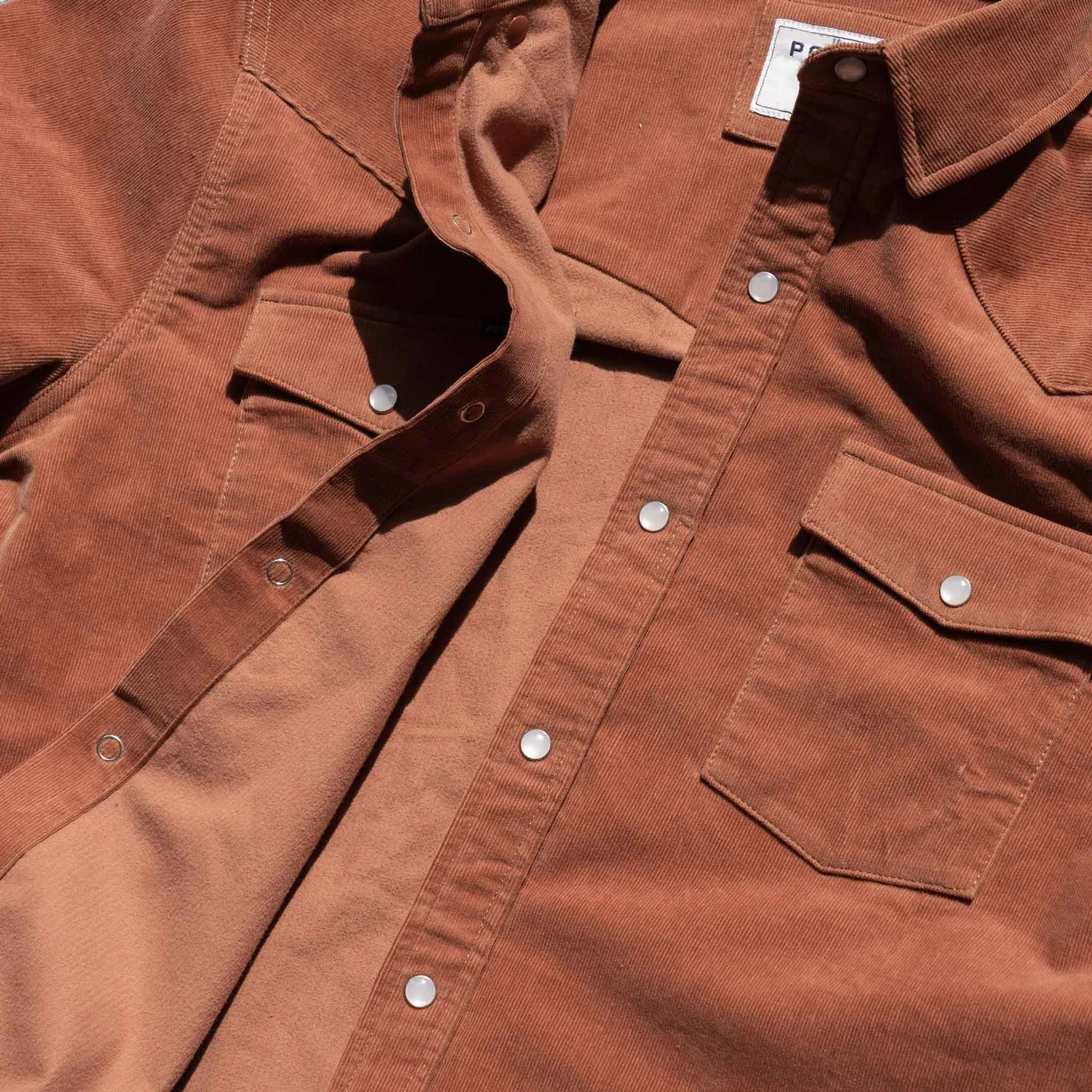 Poncho Men's Corduroy Long Sleeve - The Red Bud - Image 2