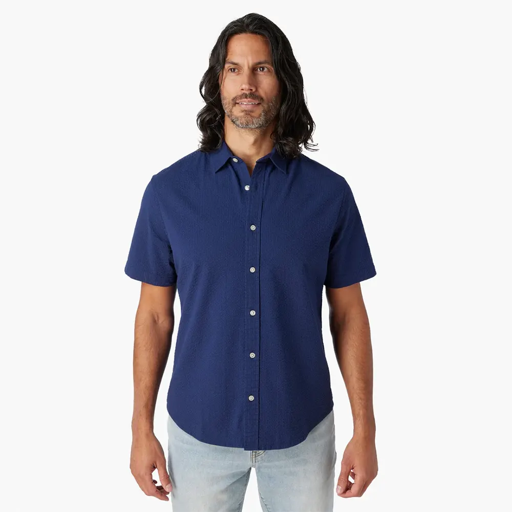 Fair Harbor Men's The Seersucker Short Sleeve Shirt - Image 4