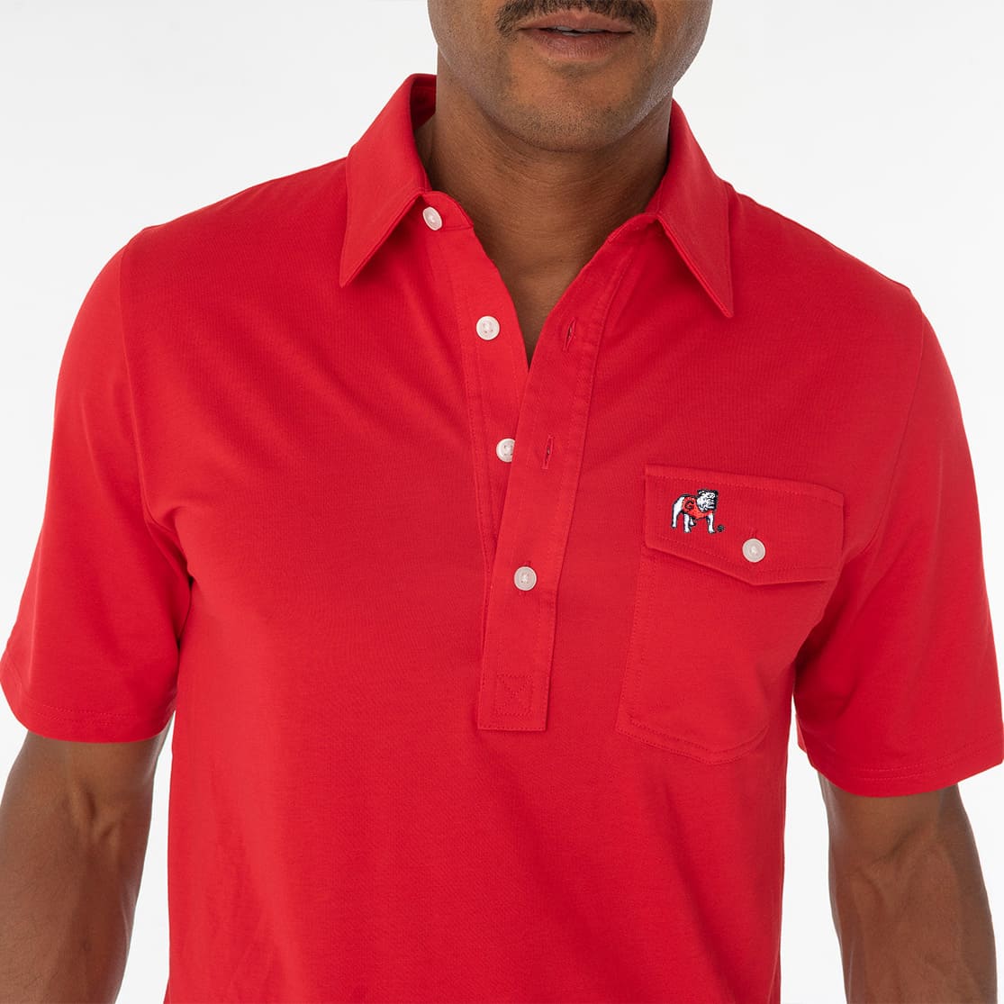Criquet Men's UGA Performance Players Shirt - Bulldog Logo - Image 2