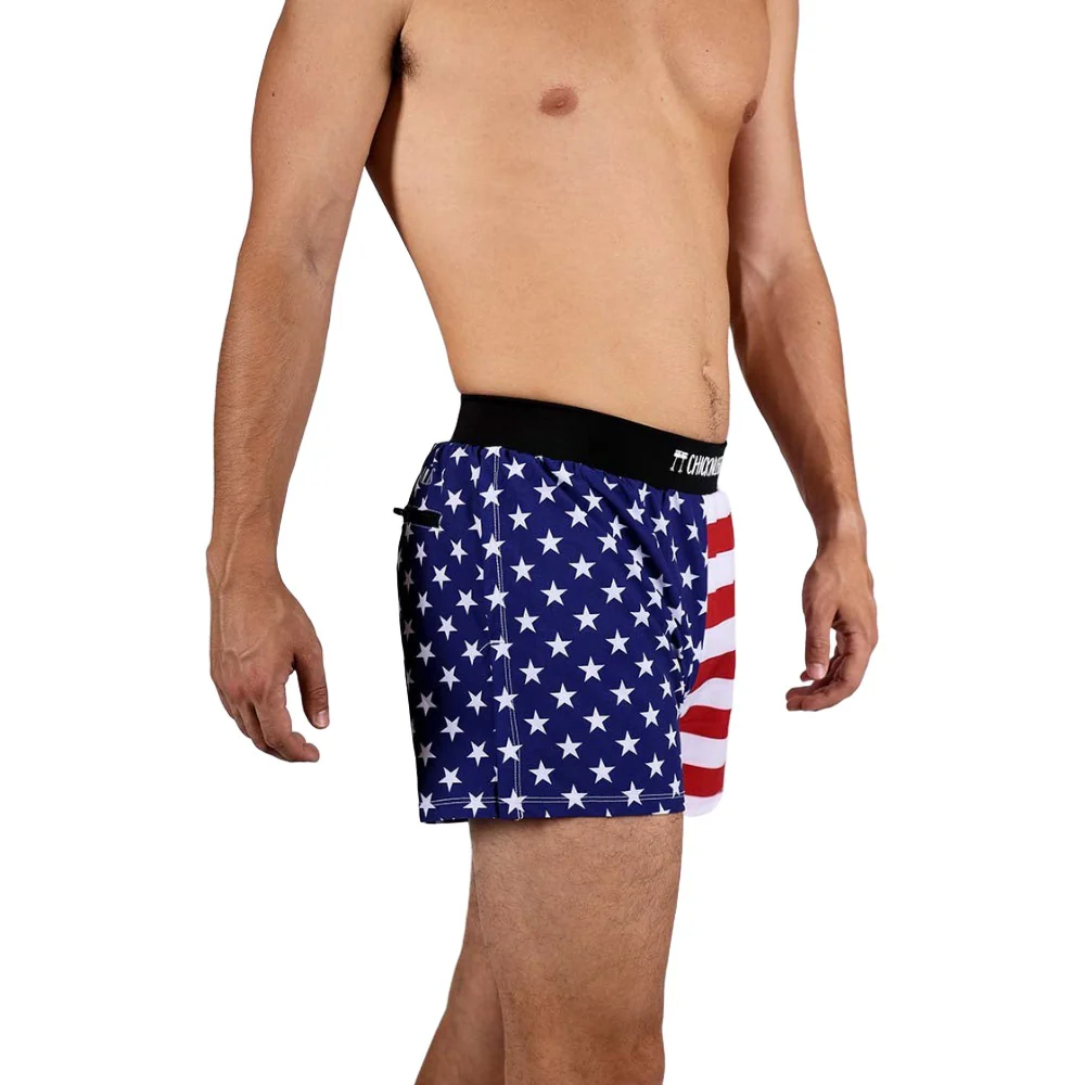 ChicknLegs Men's USA Half Split Shorts 4" - Image 2