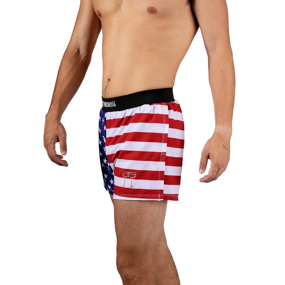 ChicknLegs Men's USA Half Split Shorts 4" - Image 4