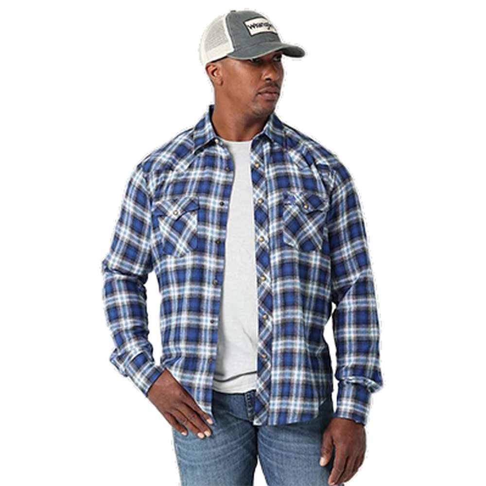Men's Retro Western Snap Plaid Shirt - Image 2