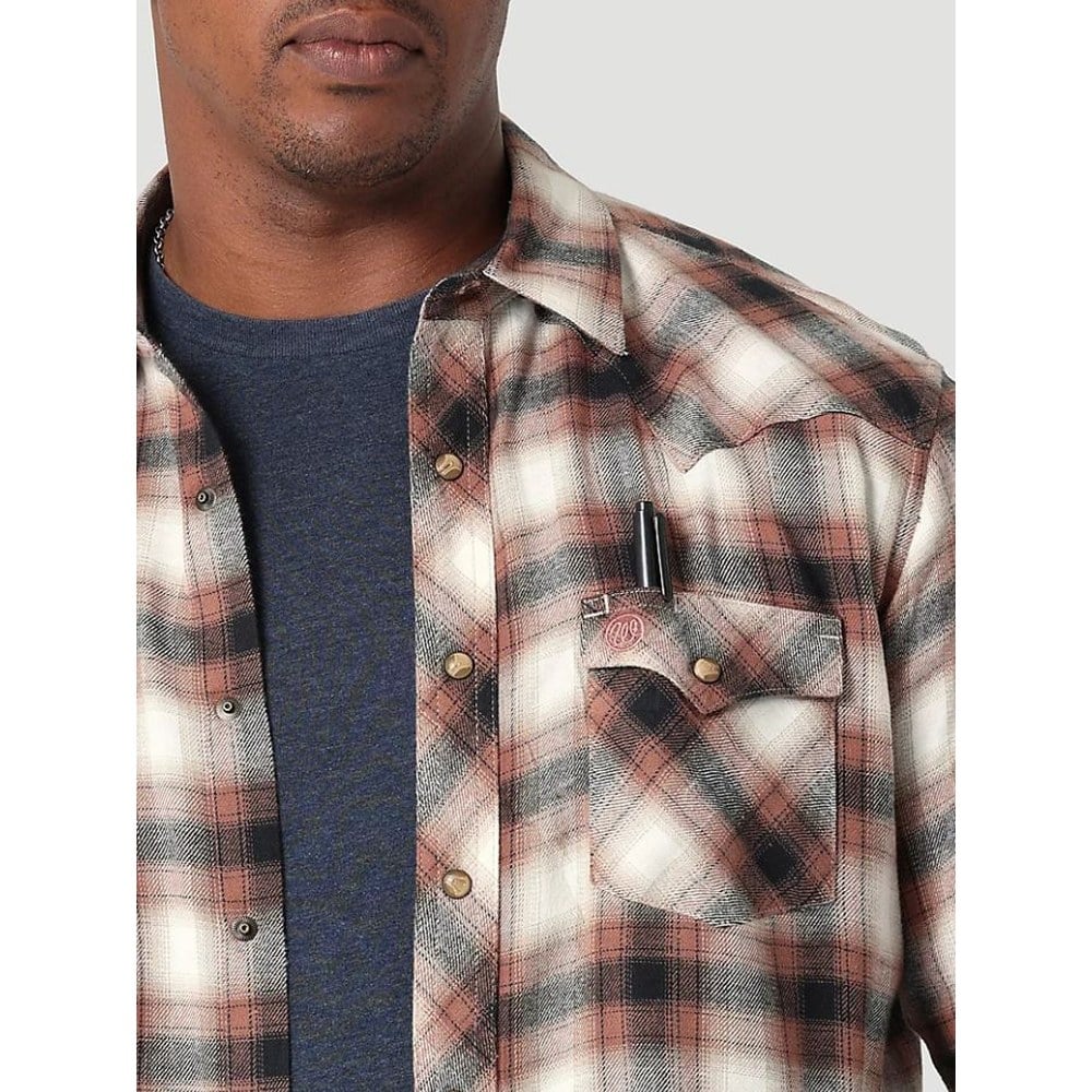 Men's Retro Western Snap Plaid Shirt - Image 3