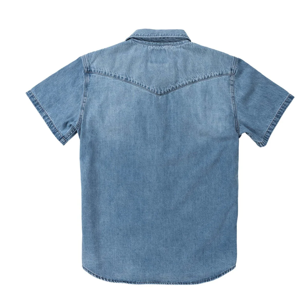 Sendero Men's Wyatt Short Sleeve Pearl Snap Denim Shirt - Image 2