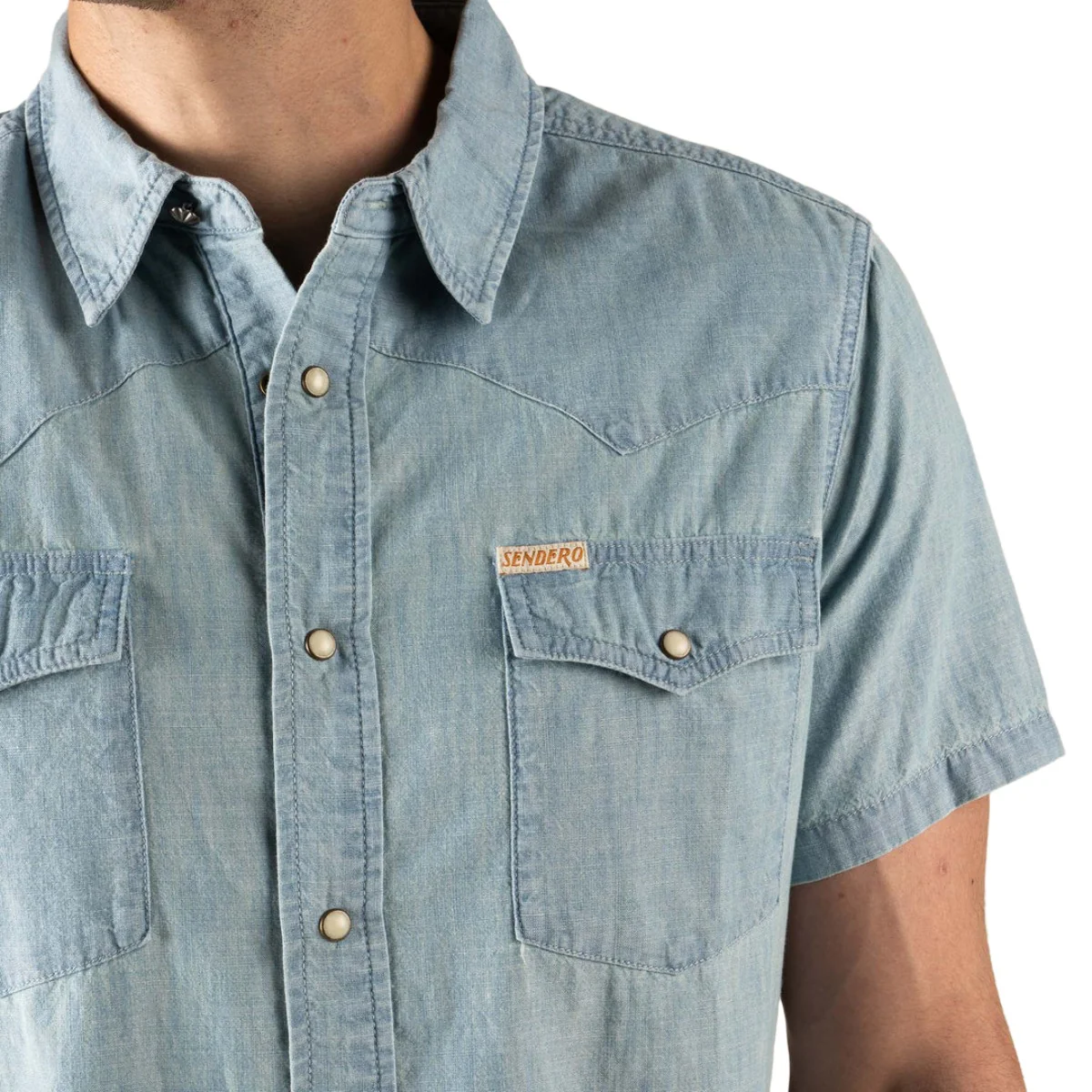Sendero Men's Wyatt Short Sleeve Pearl Snap Button Up - Image 5