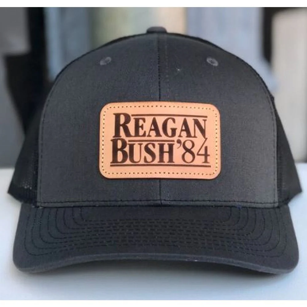 Reagan Bush '84 Leather Patch Hat - Image 2