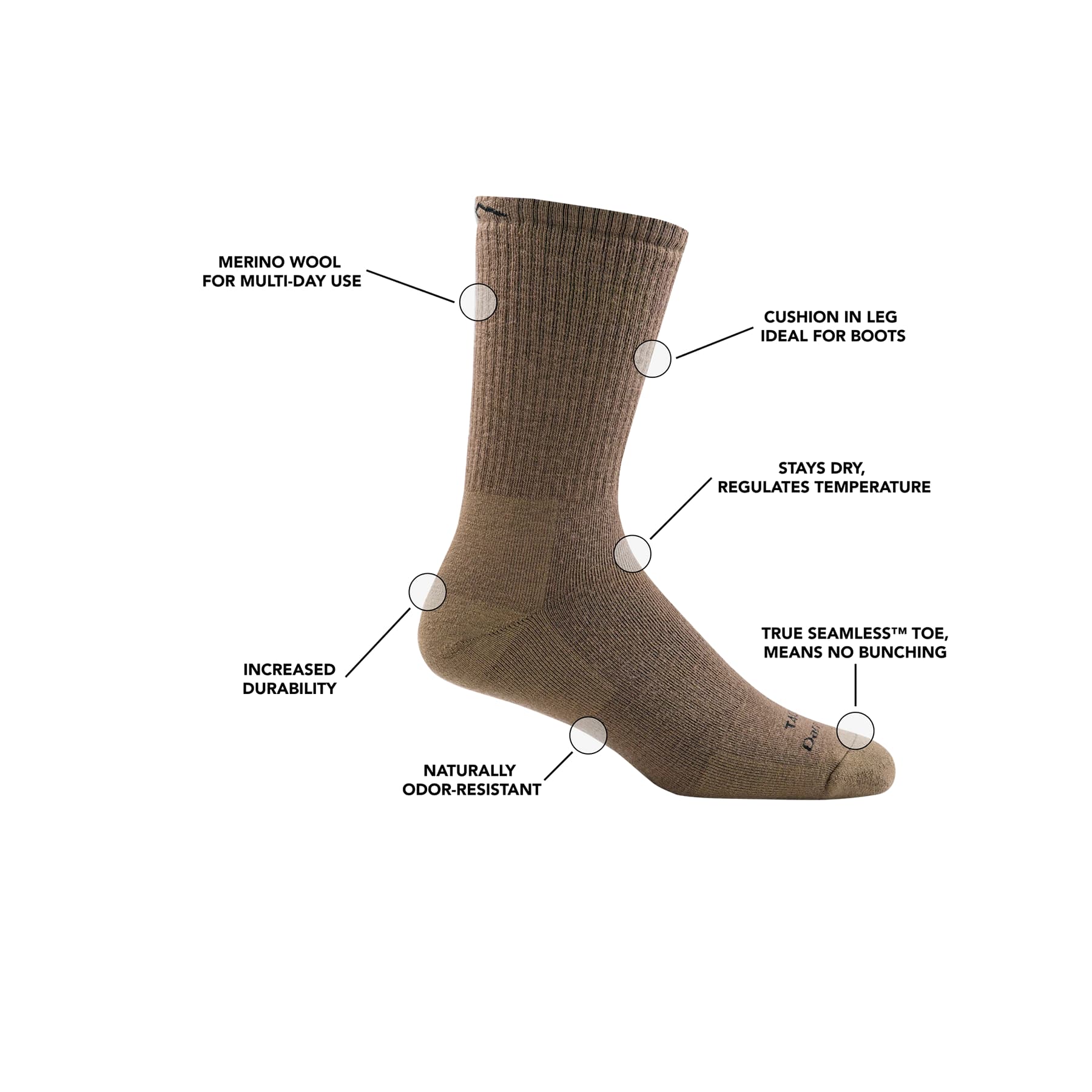 Darn Tough Unisex Tactical Heavyweight Boot Sock - Image 3