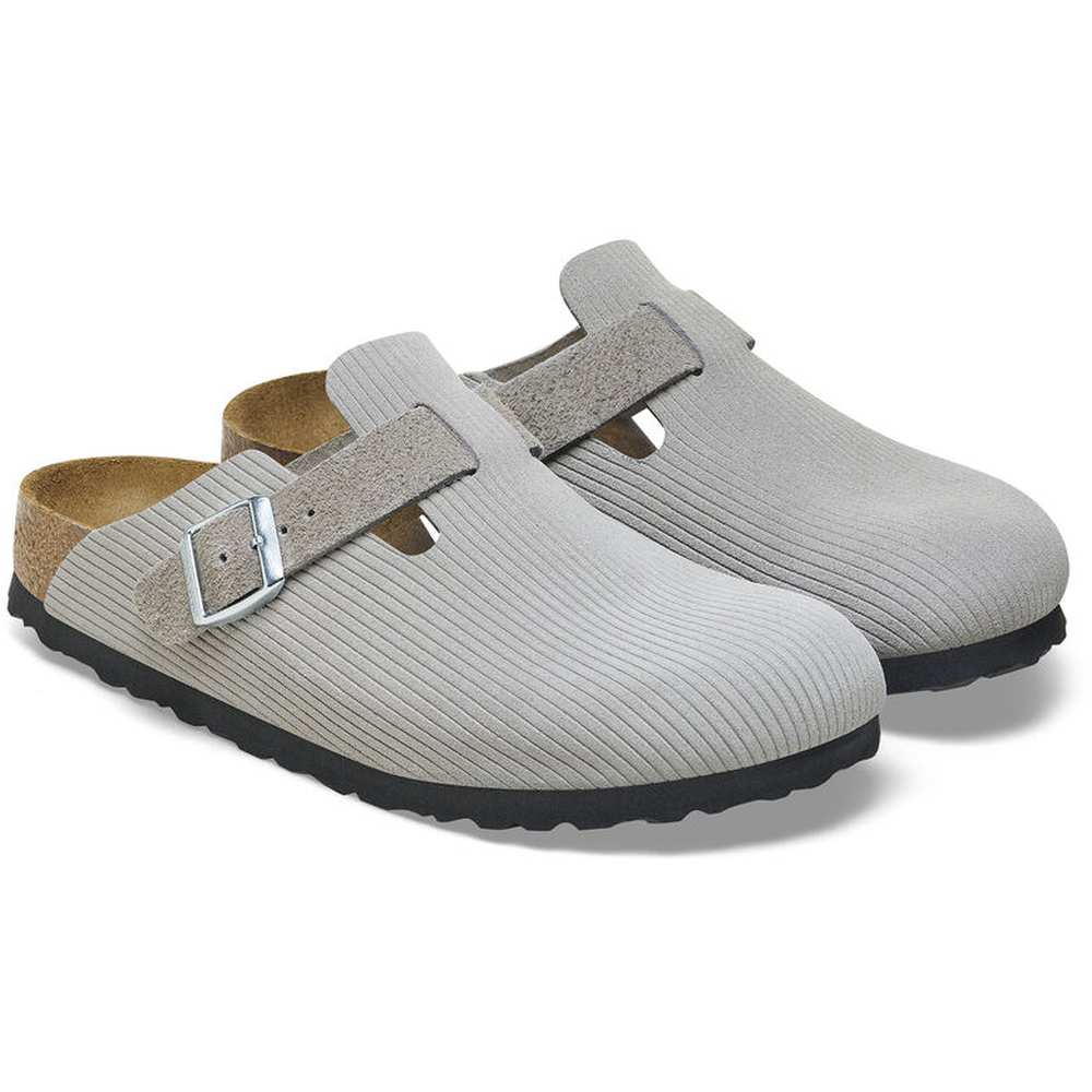Birkenstock Women's Boston Cord Clogs - Stone - 1026211 - Image 2