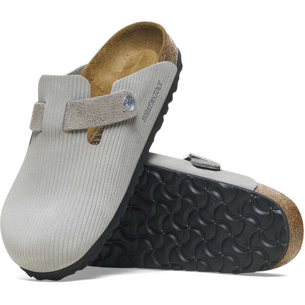 Birkenstock Women's Boston Cord Clogs - Stone - 1026211 - Image 3