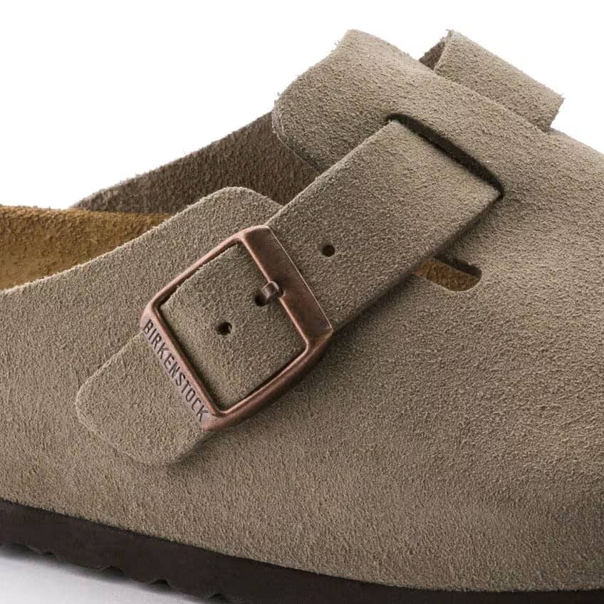 Birkenstock Women's Boston Suede Clogs - Taupe - 560773 - Image 5
