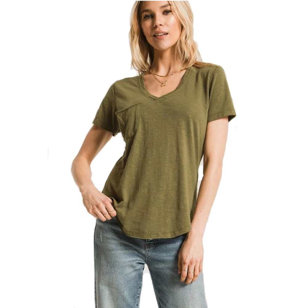 W Airy Slub Slouchy Pkt Tee - Image 3