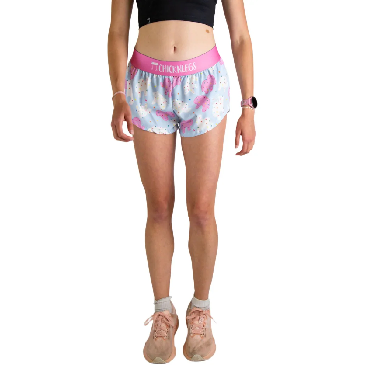 ChicknLegs Women's Animal Cookies Split Shorts 1.5" - Image 2