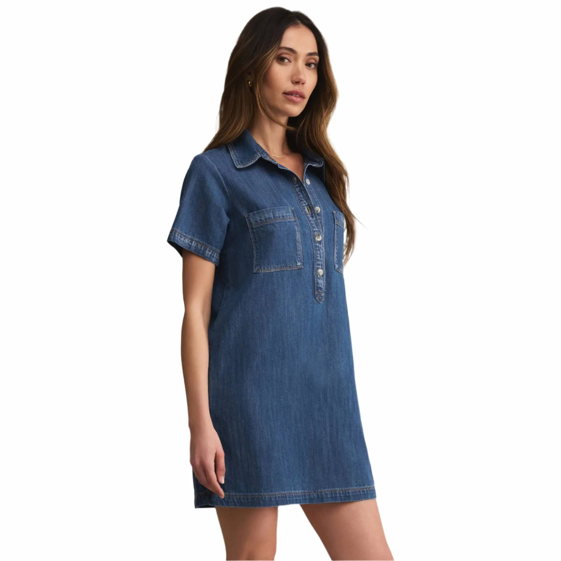Z Supply Women's Authentic Denim Mini Dress - Image 3