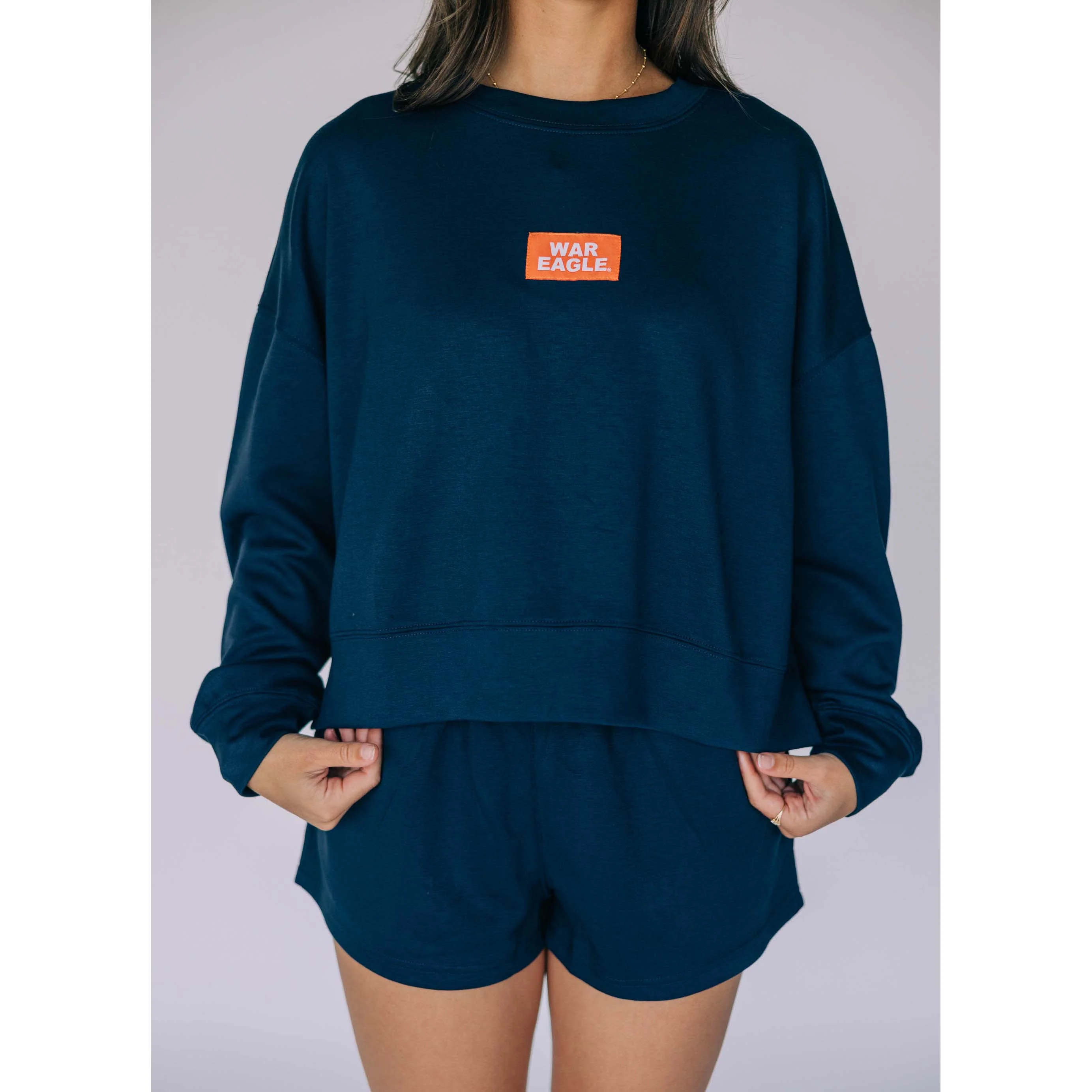 Scarlet & Gold Ava Airy Crewneck Sweatshirt - Auburn - Image 2