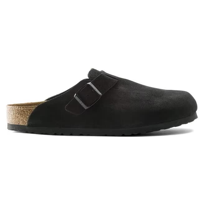 Birkenstock Women's Boston Clogs - Black Suede - 660473 - Image 2