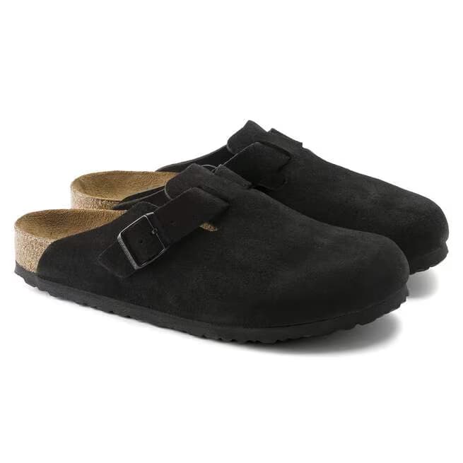 Birkenstock Women's Boston Clogs - Black Suede - 660473 - Image 3