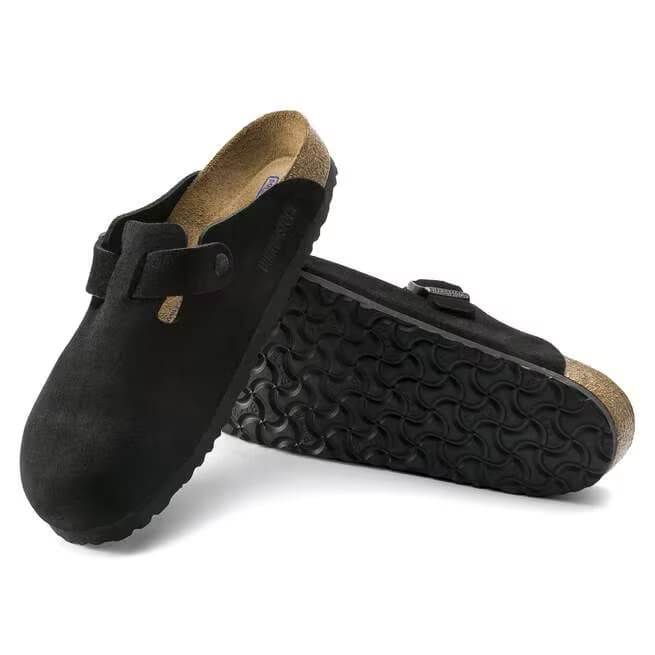 Birkenstock Women's Boston Clogs - Black Suede - 660473 - Image 4