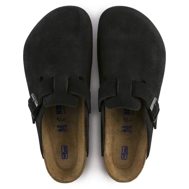 Birkenstock Women's Boston Clogs - Black Suede - 660473 - Image 5