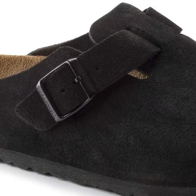 Birkenstock Women's Boston Clogs - Black Suede - 660473 - Image 6