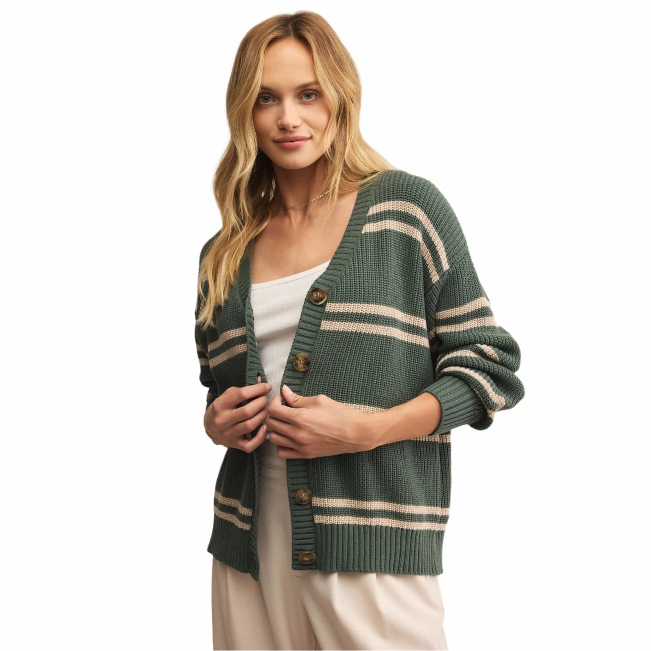 Z Supply Women's Boyfriend Striped Cardigan - Image 3