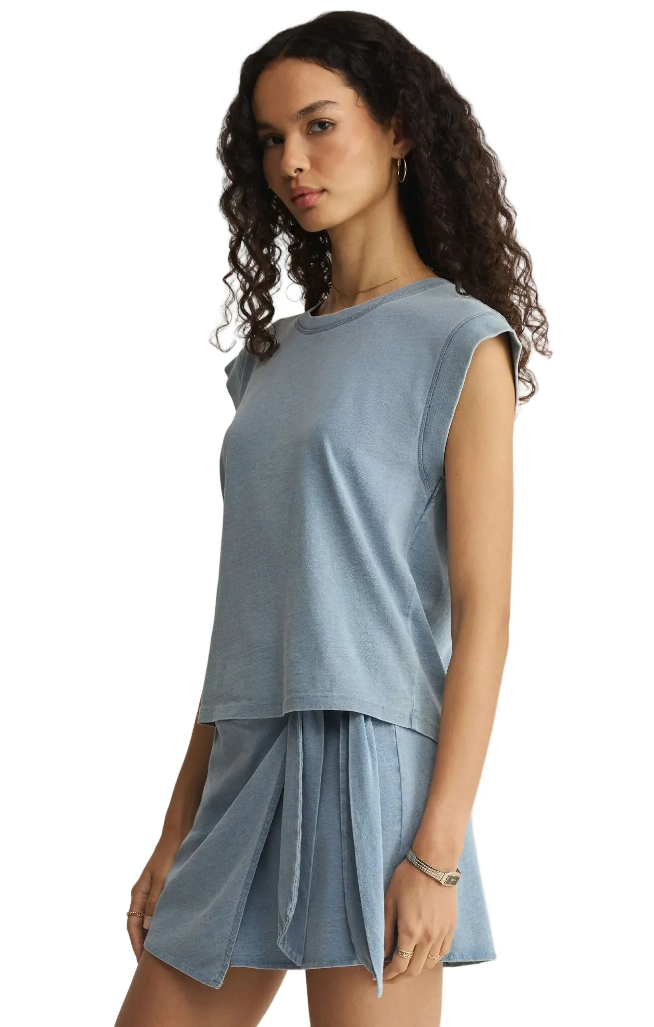 Z Supply Women's Camino Jersey Denim Top - Image 3