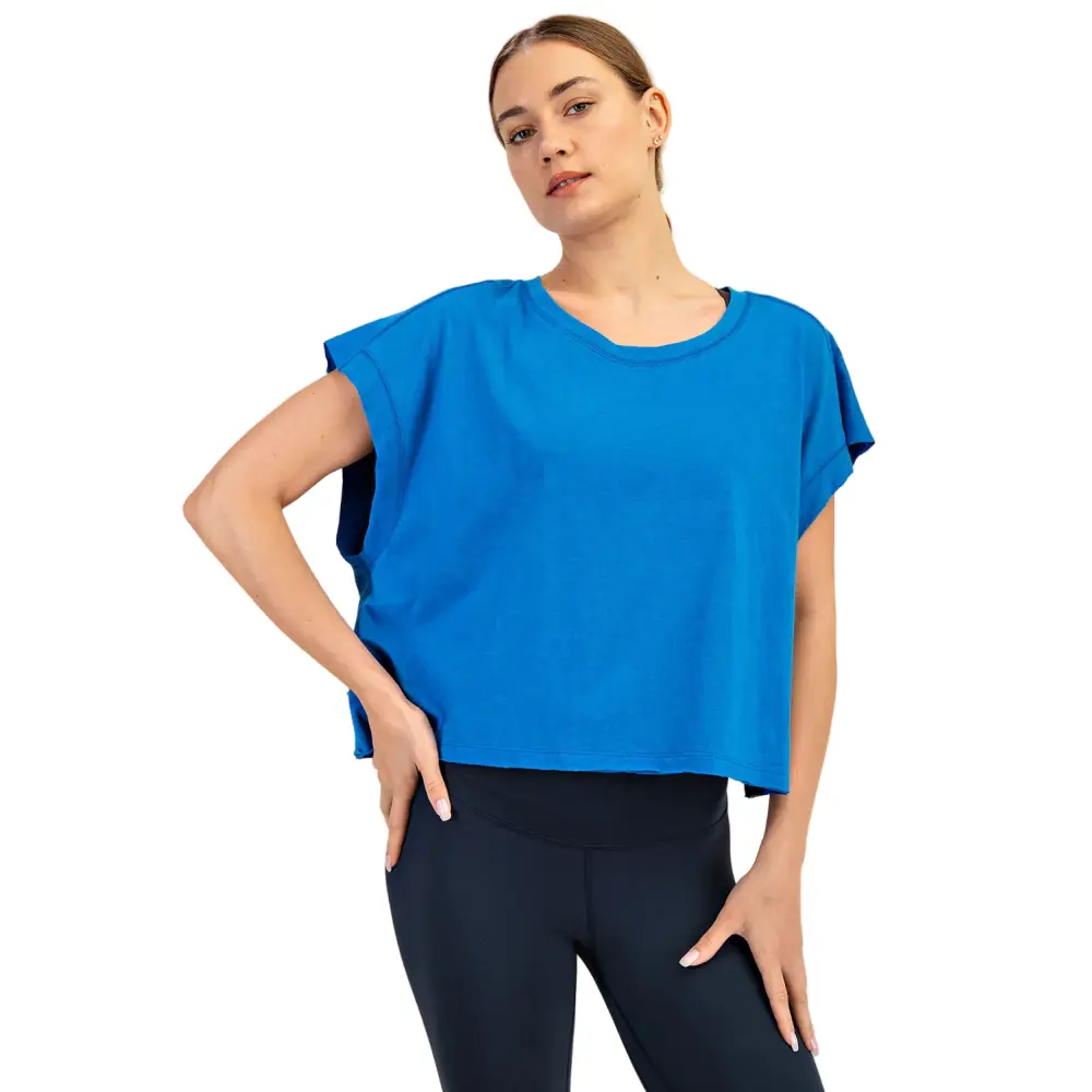 Rae Mode Cotton Slub Open Back Short Sleeve Top - Image 10