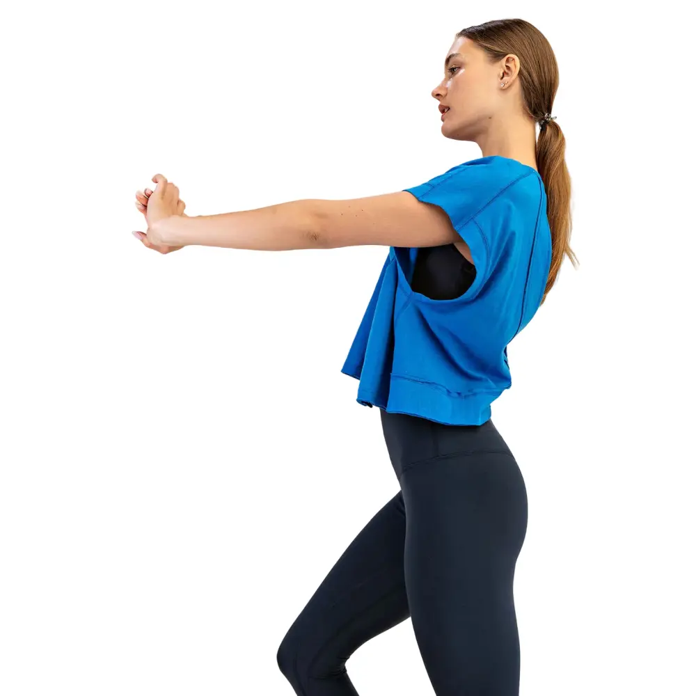 Rae Mode Cotton Slub Open Back Short Sleeve Top - Image 11