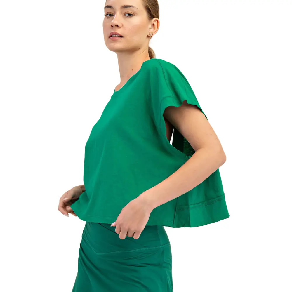 Rae Mode Cotton Slub Open Back Short Sleeve Top - Image 5