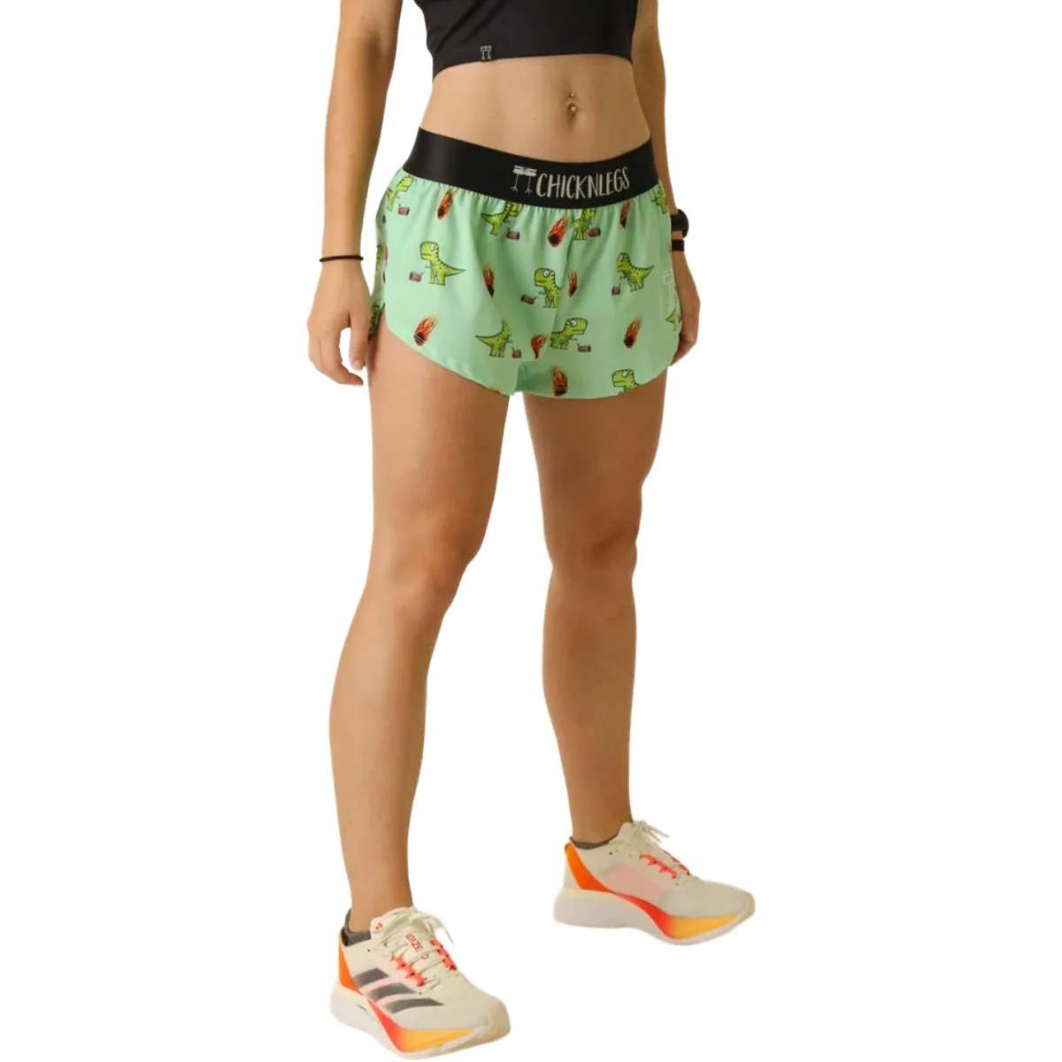 ChicknLegs Women's Dino-sore Split Shorts 1.5" - Image 5