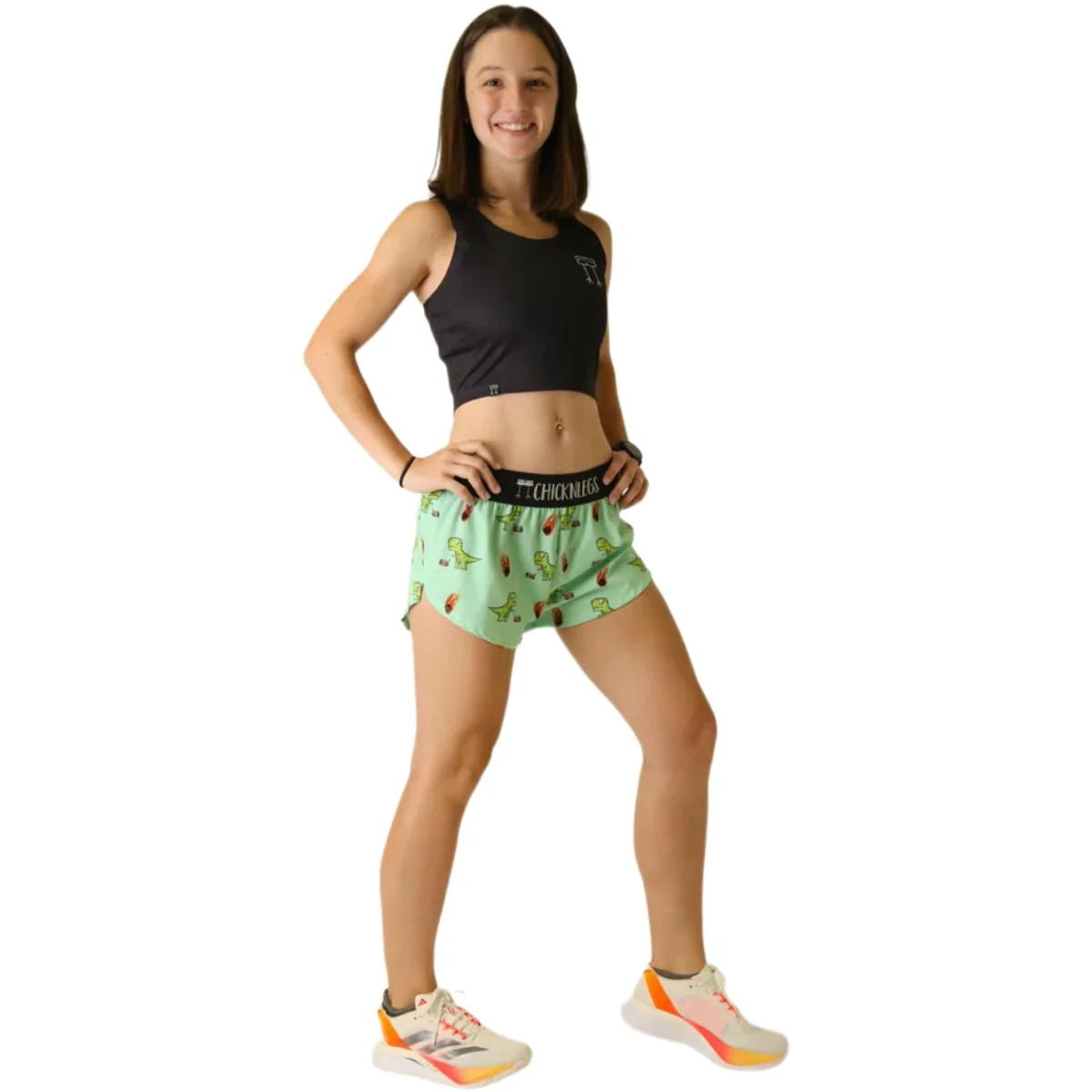 ChicknLegs Women's Dino-sore Split Shorts 1.5" - Image 6