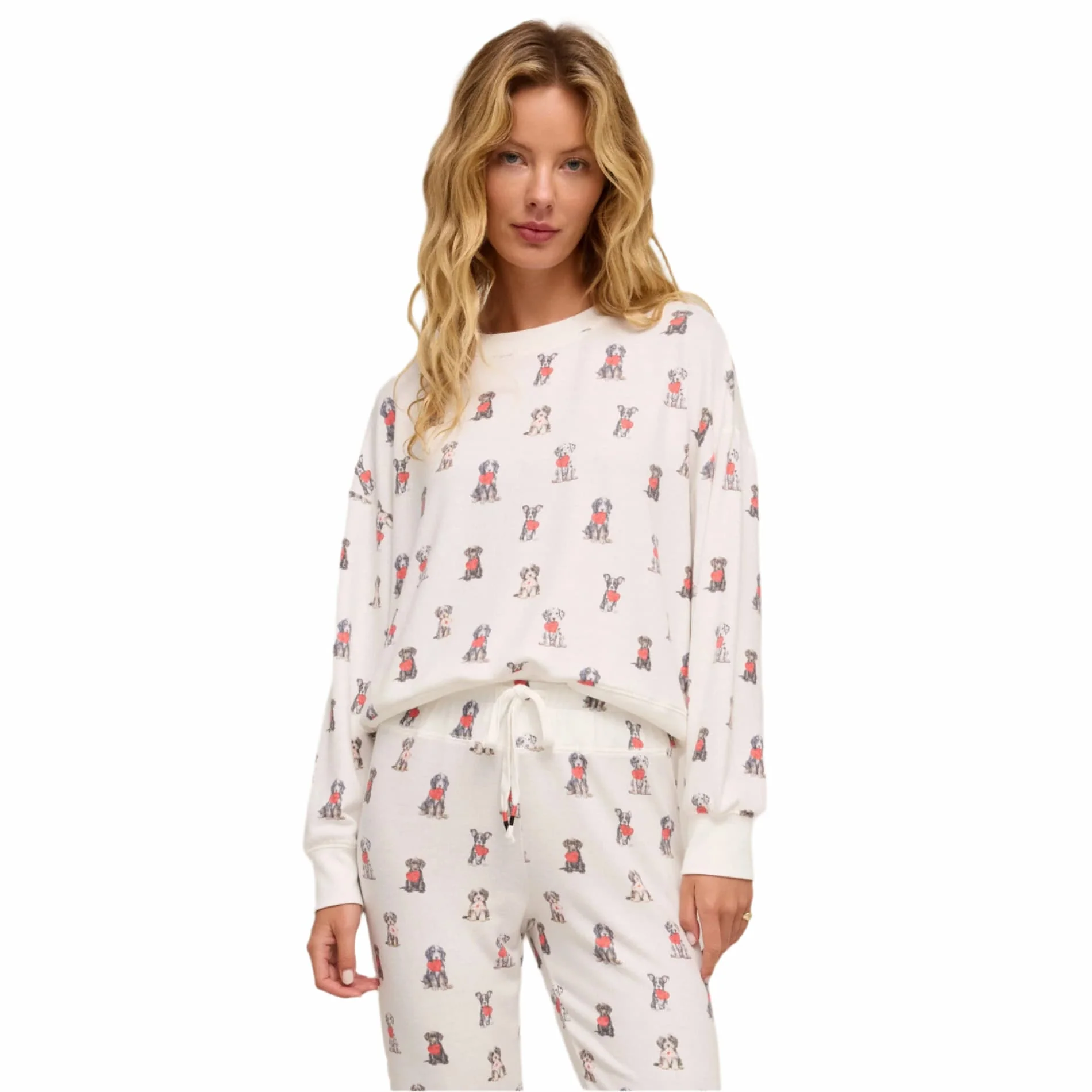 Z Supply Women's Elle Puppy Love Long Sleeve Top