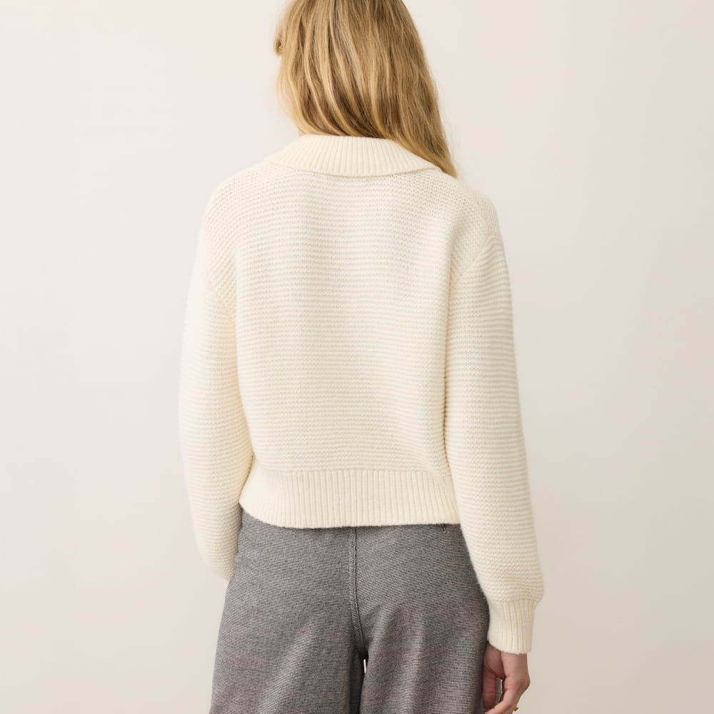 Marine Layer Women's Everly Cable Knit Sweater Polo - Image 2