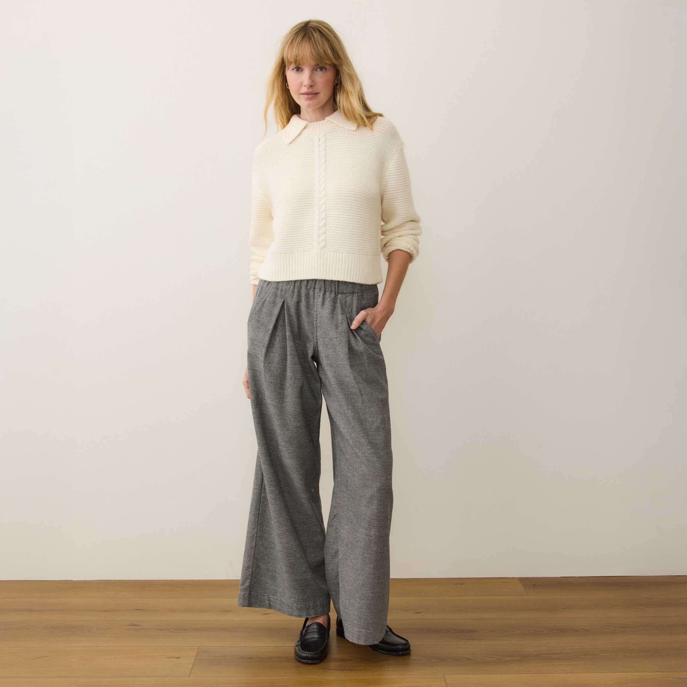 Marine Layer Women's Everly Cable Knit Sweater Polo - Image 3