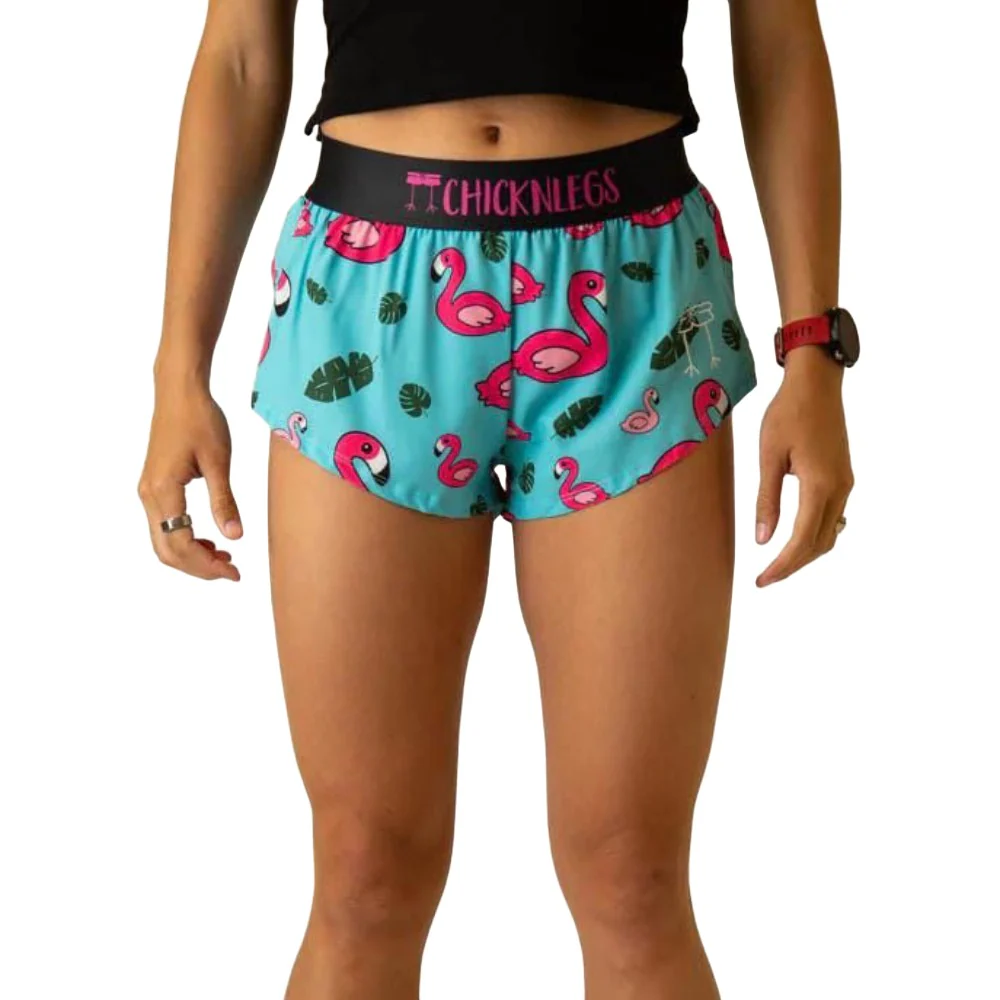 ChicknLegs Women's Flamingo Split Shorts 1.5" - Image 2