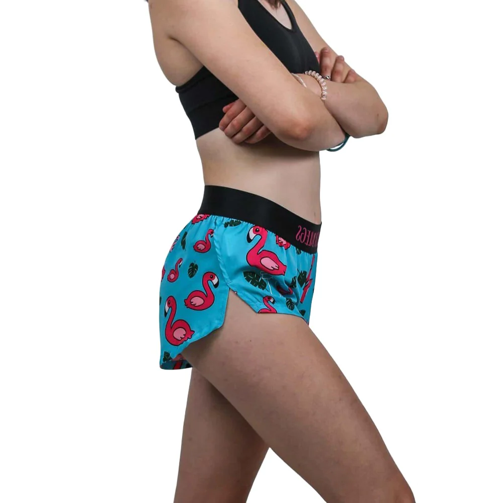 ChicknLegs Women's Flamingo Split Shorts 1.5" - Image 3