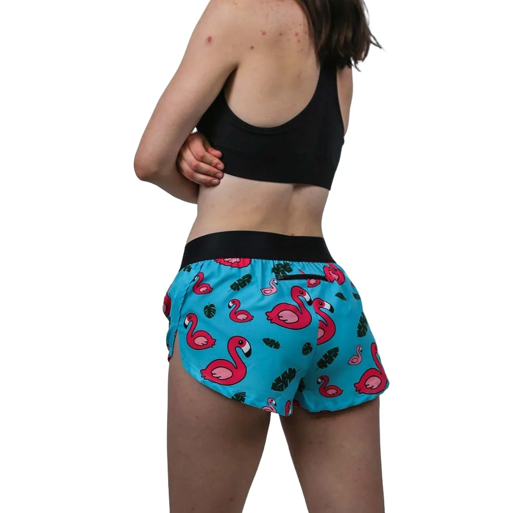 ChicknLegs Women's Flamingo Split Shorts 1.5" - Image 4
