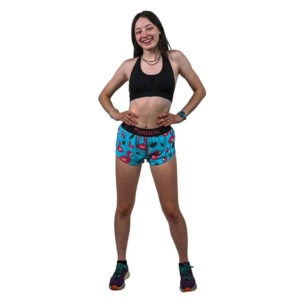 ChicknLegs Women's Flamingo Split Shorts 1.5" - Image 5