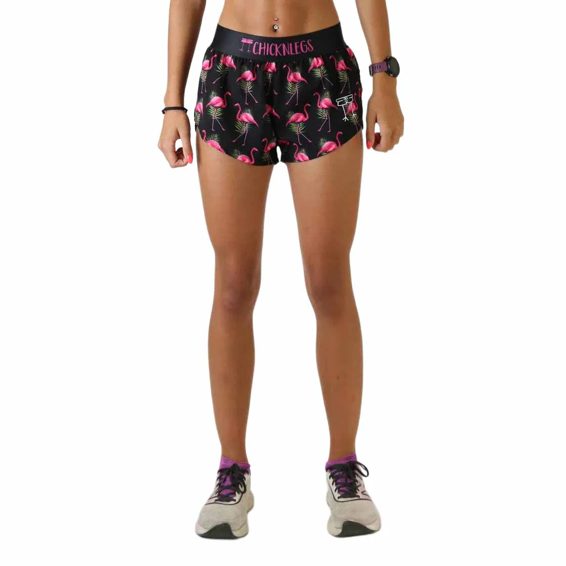 ChicknLegs Women's Flamingo Split Shorts 1.5" - Image 7