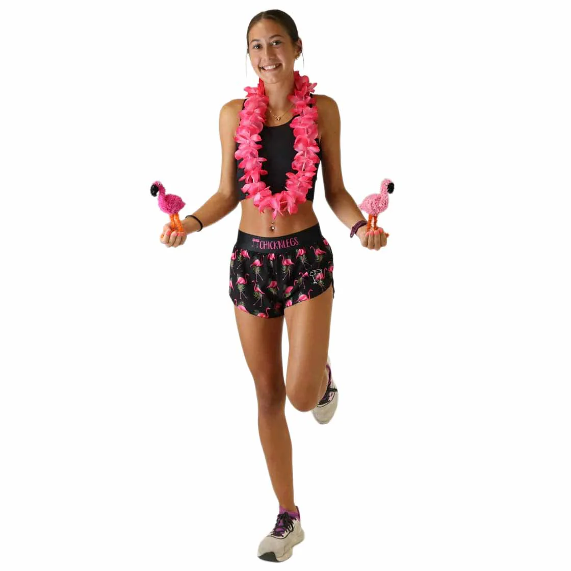 ChicknLegs Women's Flamingo Split Shorts 1.5" - Image 9