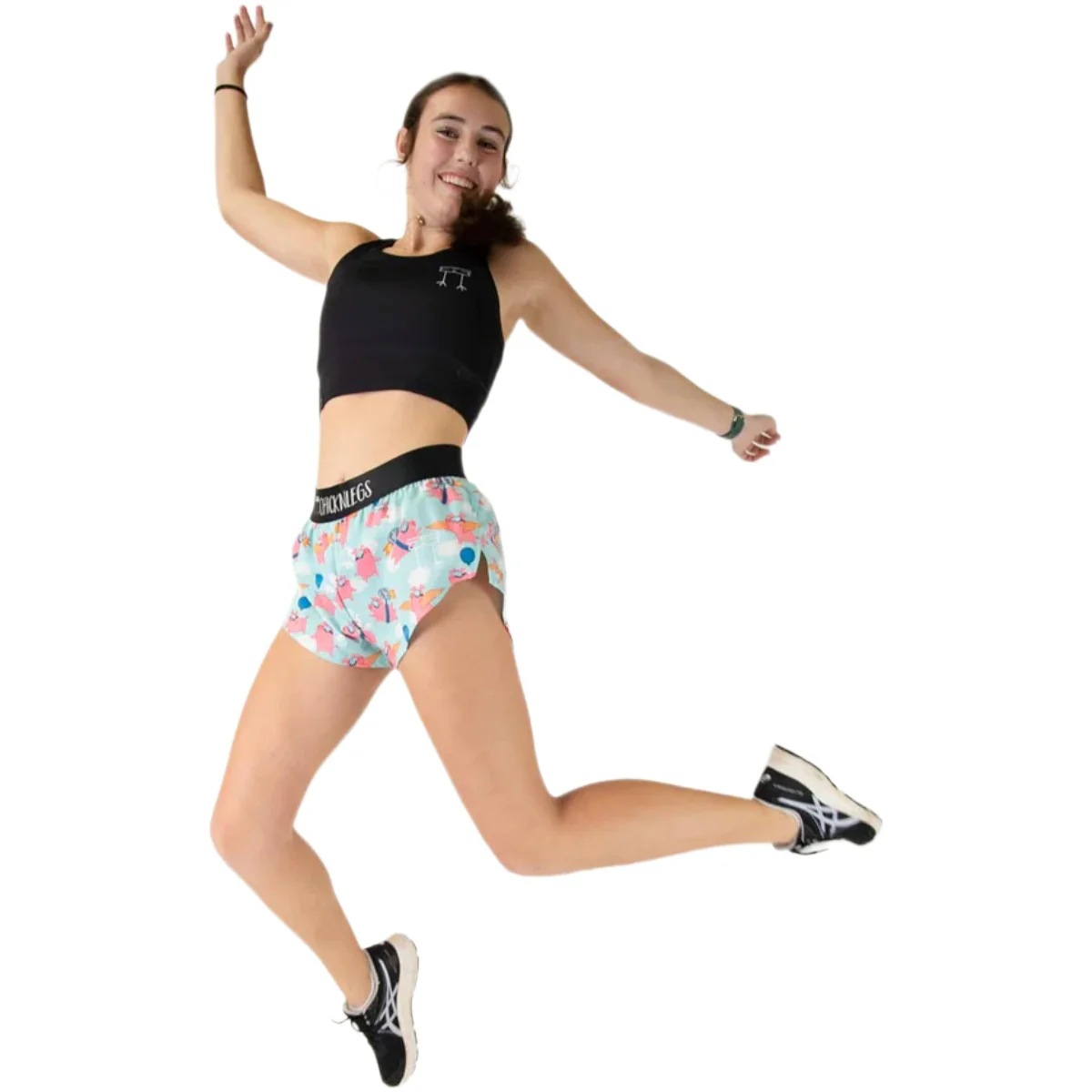 ChicknLegs Women's Flying Pigs Split Shorts 1.5" - Image 6