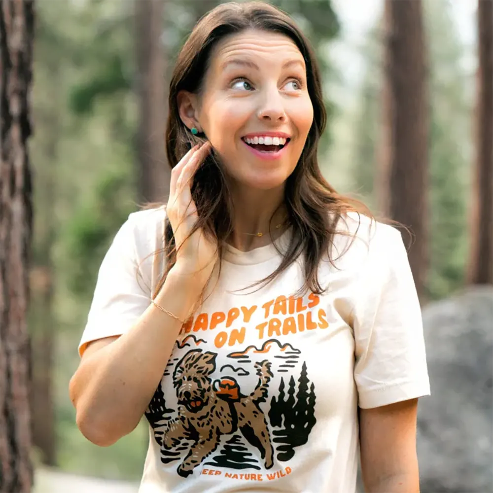 Keep Nature Wild Women's Happy Tails on Trails Short Sleeve T-Shirt - Image 2