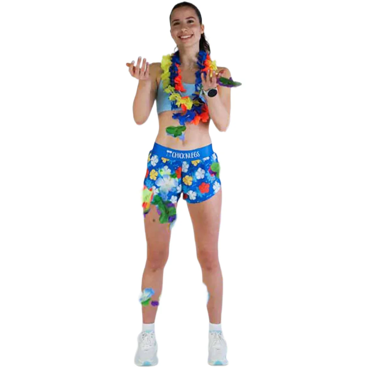 ChicknLegs Women's Hawaiian Split Shorts 1.5" - Image 6