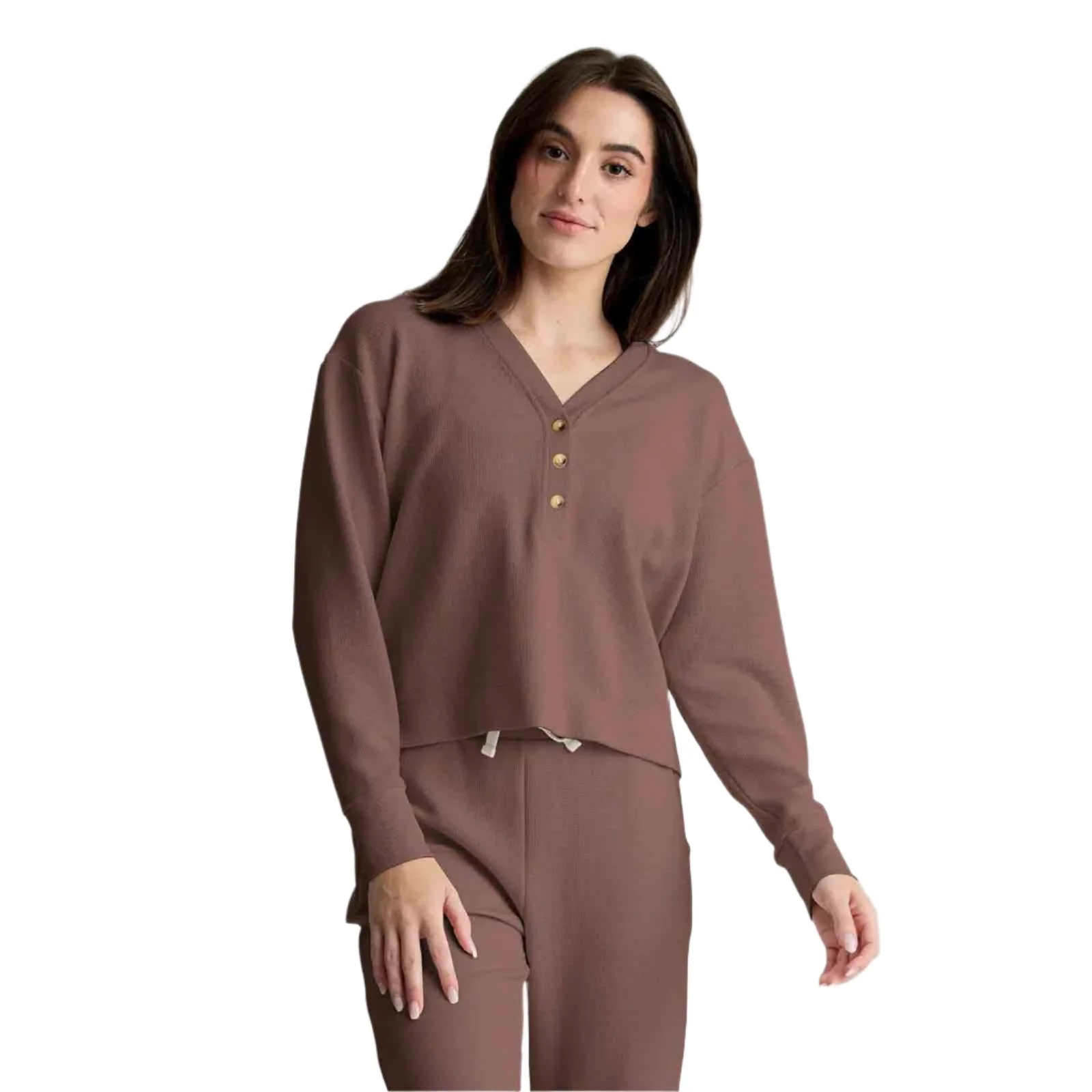 Free Fly Women's Long Sleeve Waffle Henley - Image 4