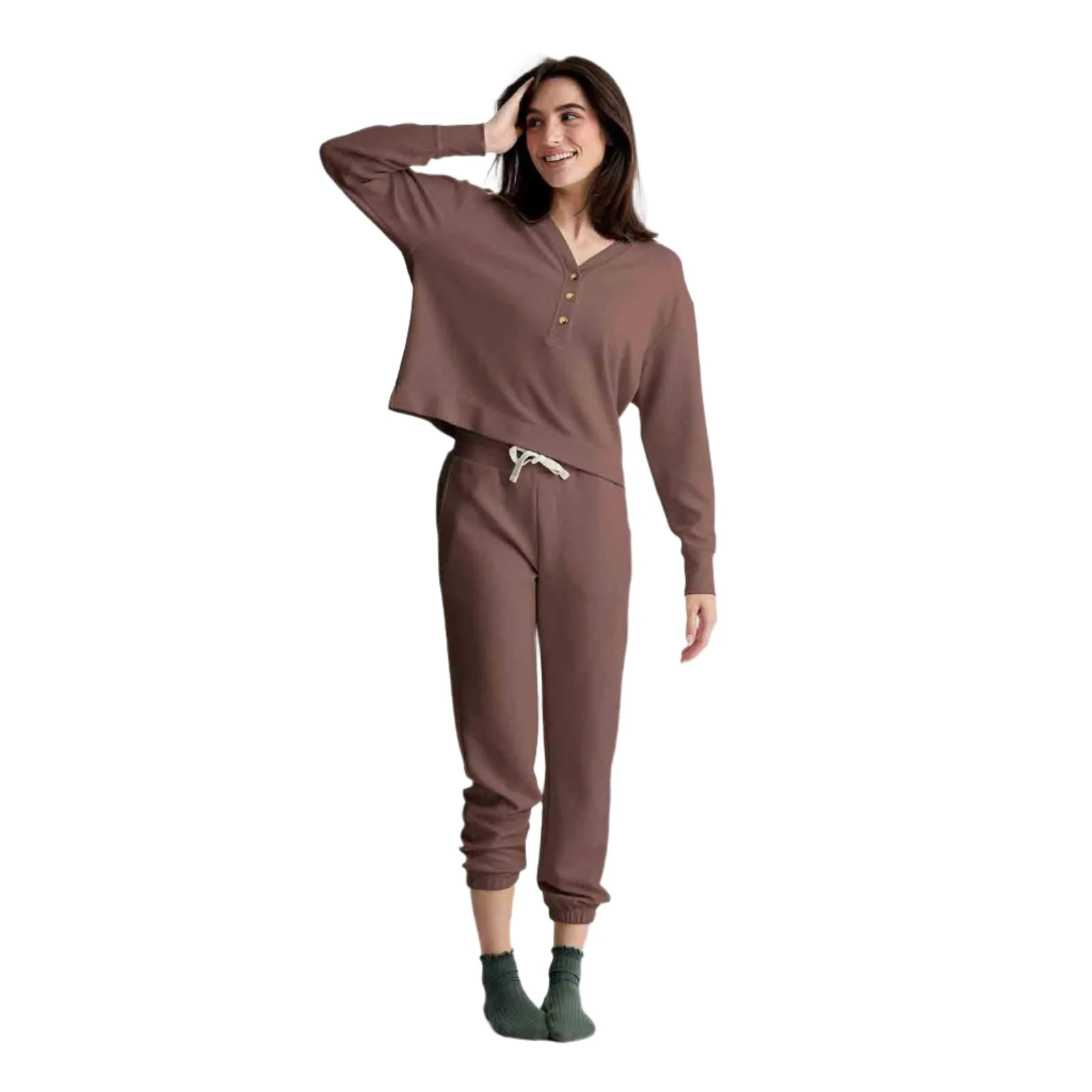 Free Fly Women's Long Sleeve Waffle Henley - Image 5