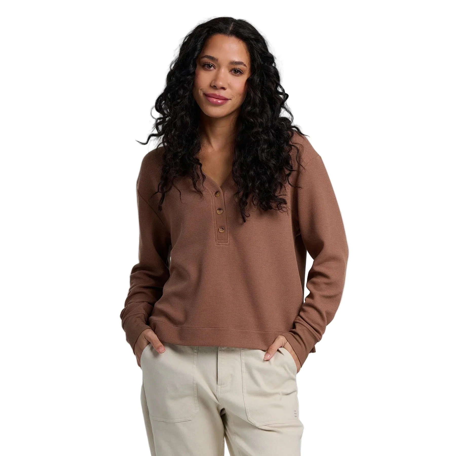 Free Fly Women's Long Sleeve Waffle Henley - Image 7