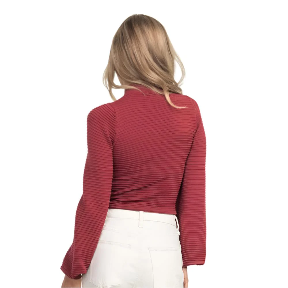 Women's Mock Neck Knit Top - Image 2
